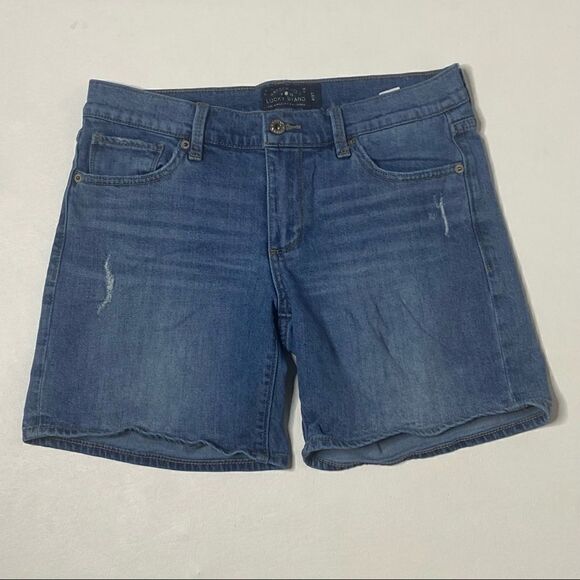 Lucky Brand | Factory Distressed Denim Shorts - Picture 1 of 5